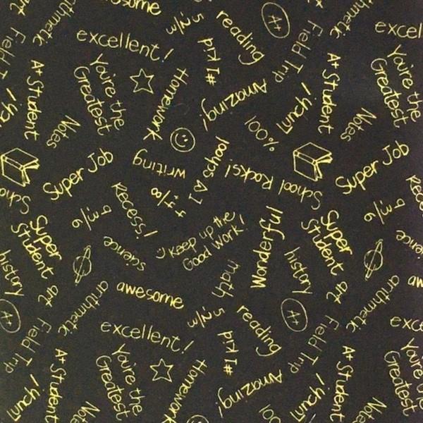 Best in Class Black/ Yellow Words for School available in Canada at The Quilt Store