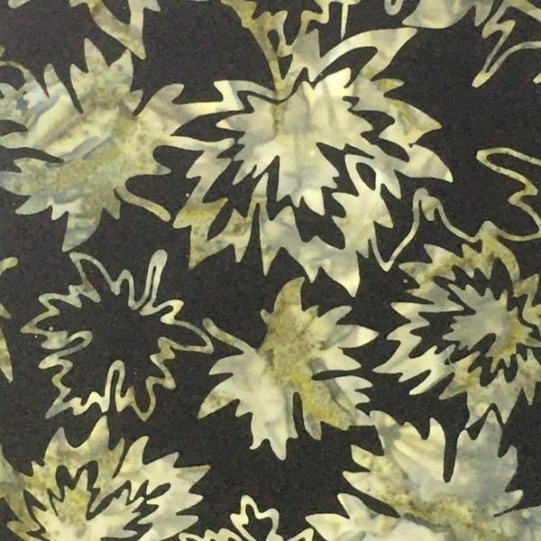 Canadian Maples Batik Black/ Grey Leaves available in Canada at The Quilt Store