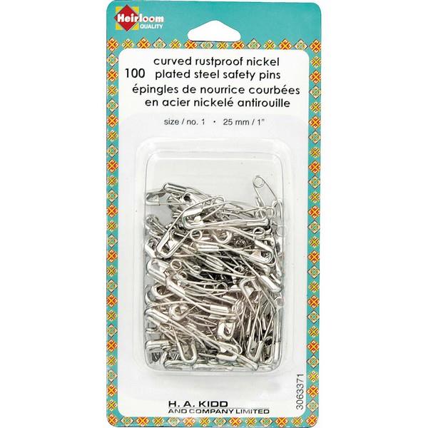 Heirloom Safety Pins Curved