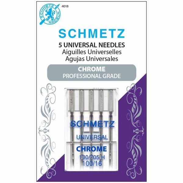 Schmetz 100/16 Chrome Universal Needles - 5 pcs