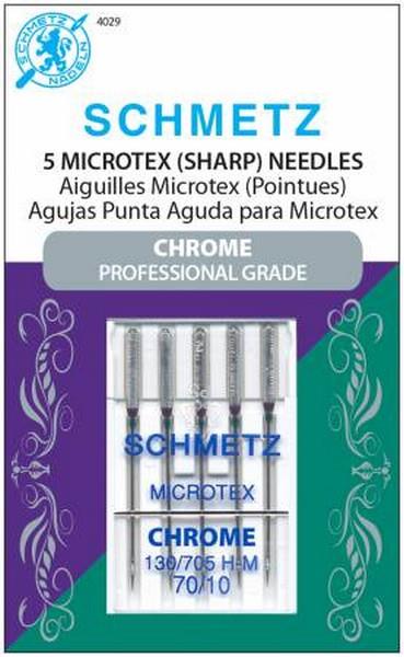 Schmetz Chrome Microtex Sharp Needles 70/10 available in Canada at The Quilt Store
