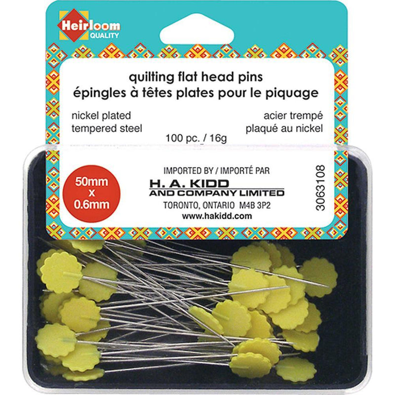 Heirloom Flat Head Pins available at The Quilt Store