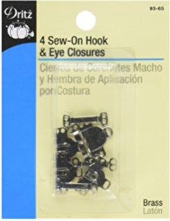 4 Sew-on Hook and Eye Closures